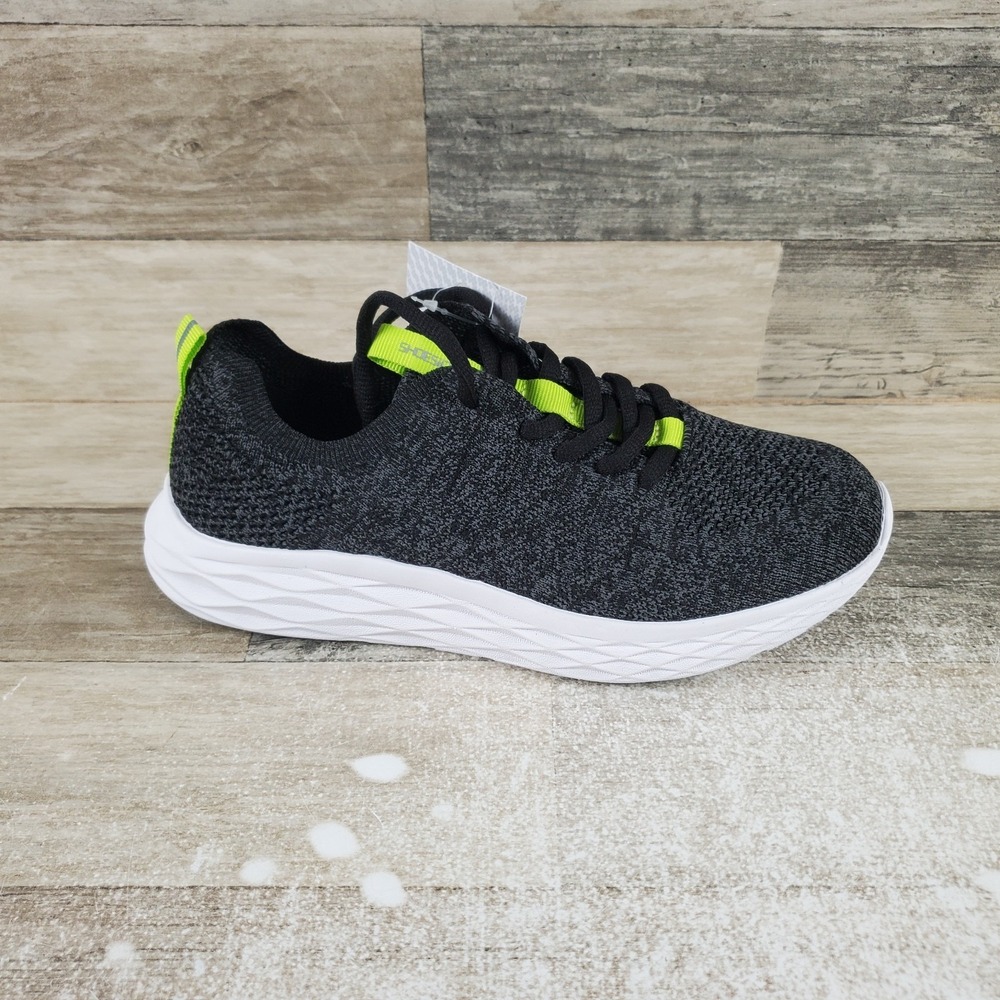 Shoes For Crews Everlight Eco Womens Work Shoes Sz 7 Black Grey Lace-Up Sneakers